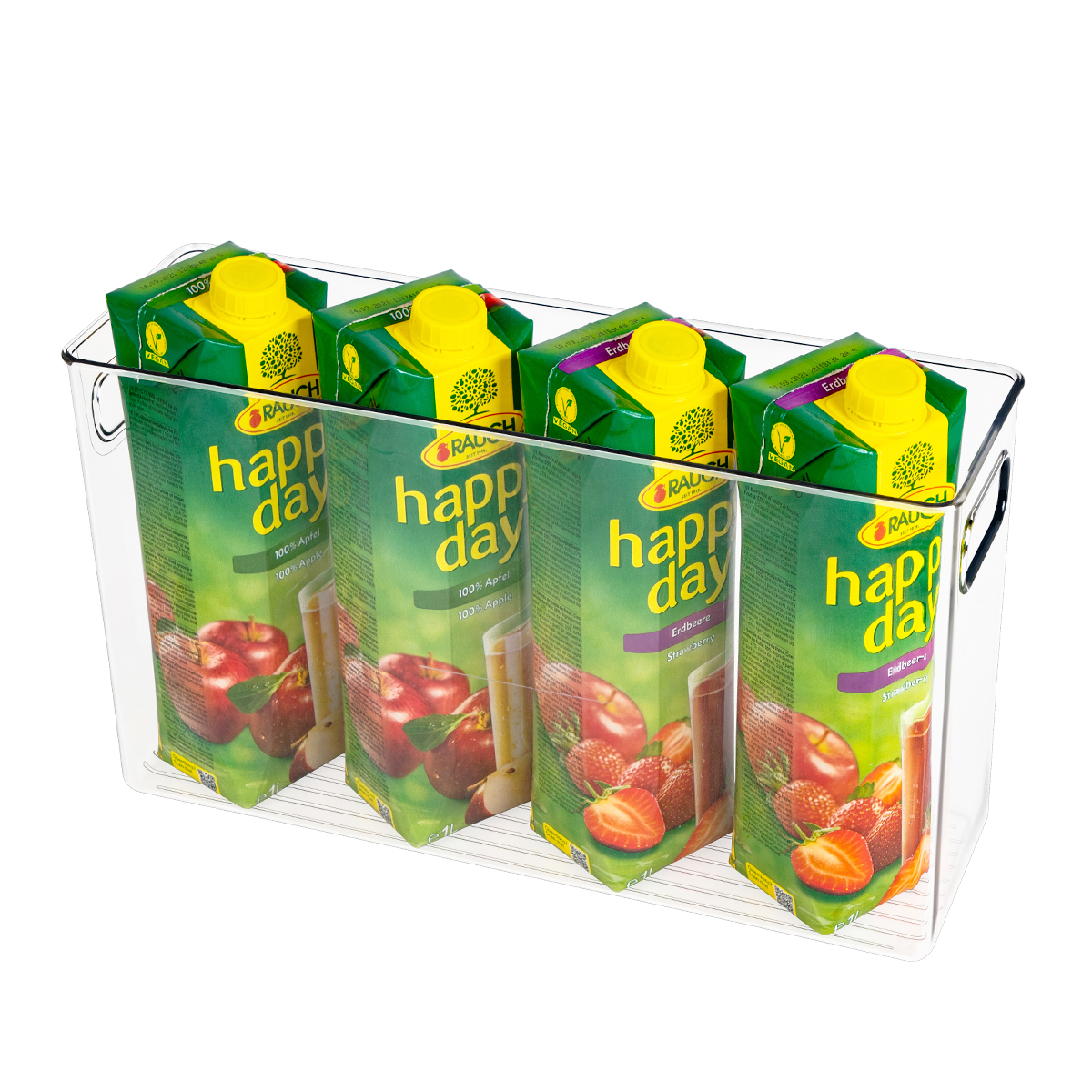 Tall Fridge Storage Boxes & Bins with Handles for Soda Cans