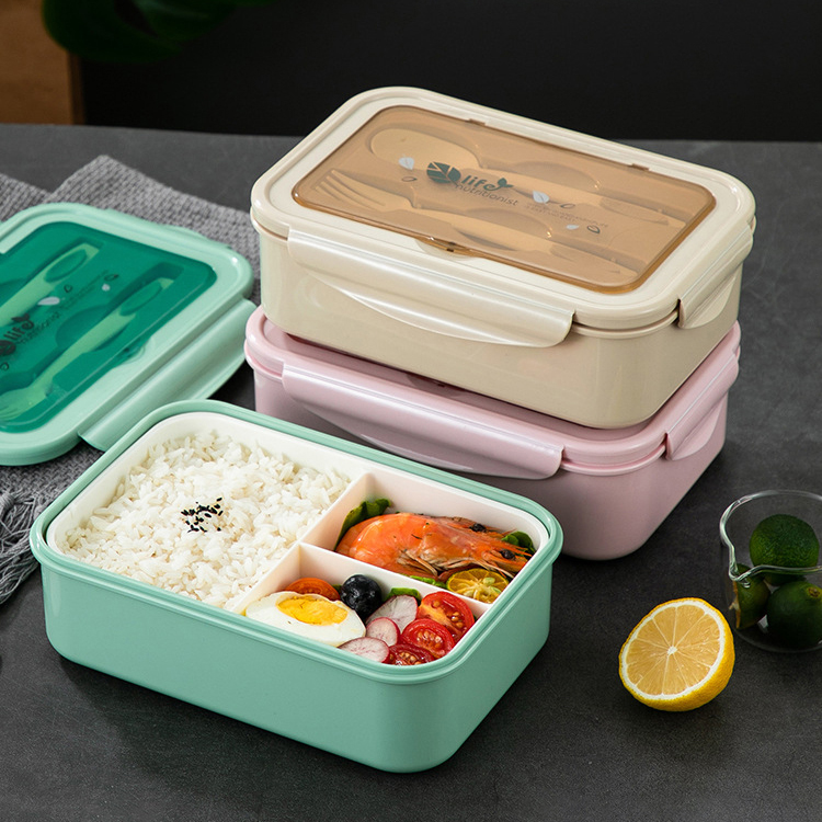 1400ml Food Storage Container Plastic Double Layer Bento Box Kids Adult LeakProof Lunch Box