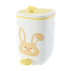 Cartoon Animal Design Large Rectangular Foot Pedal PP Trash Can High-Colored Lid Open Top Home Storage