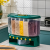 Kitchen Rice Dispenser storage box container 6 grid Dry Food Storage Container