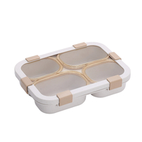BPA-Free Bento Box Lunch Box Leak-Proof 3 Compartments Rectangle Shape Portable Travel-Friendly