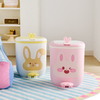 Cartoon Animal Design Large Rectangular Foot Pedal PP Trash Can High-Colored Lid Open Top Home Storage