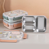 Kids Bento Lunch Box 3 Compartments Lunch Box Kids Stainless Steel Bento Box