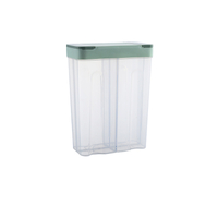 4-Compartment Classic Design Plastic Dispenser Air Tight Cereal Storage Box Partitions Kitchen Food Organization Grain Storage