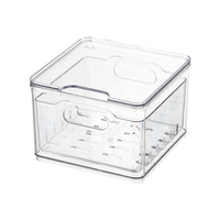 Modern Double-Layer Plastic Transparent Large Capacity Refrigerator Vegetable Fruit Drain Storage Box Basket