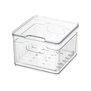 Modern Double-Layer Plastic Transparent Large Capacity Refrigerator Vegetable Fruit Drain Storage Box Basket