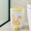 Cartoon Animal Design Large Rectangular Foot Pedal PP Trash Can High-Colored Lid Open Top Home Storage