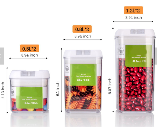 6 PCS Airtight Food Containers Storage