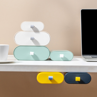 Large Oval-shaped Self-Adhesive Under-Desk Hanging Storage