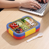 Cute Design Bento Box for Kids Children With 3 Compartment, Portable Plastic Lunch Box BPA Free