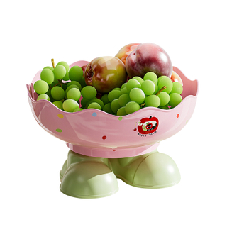 Wholesale Durable Design Drainable Plastic Round Fruit Tray Multifunction Living Room Layered Platter