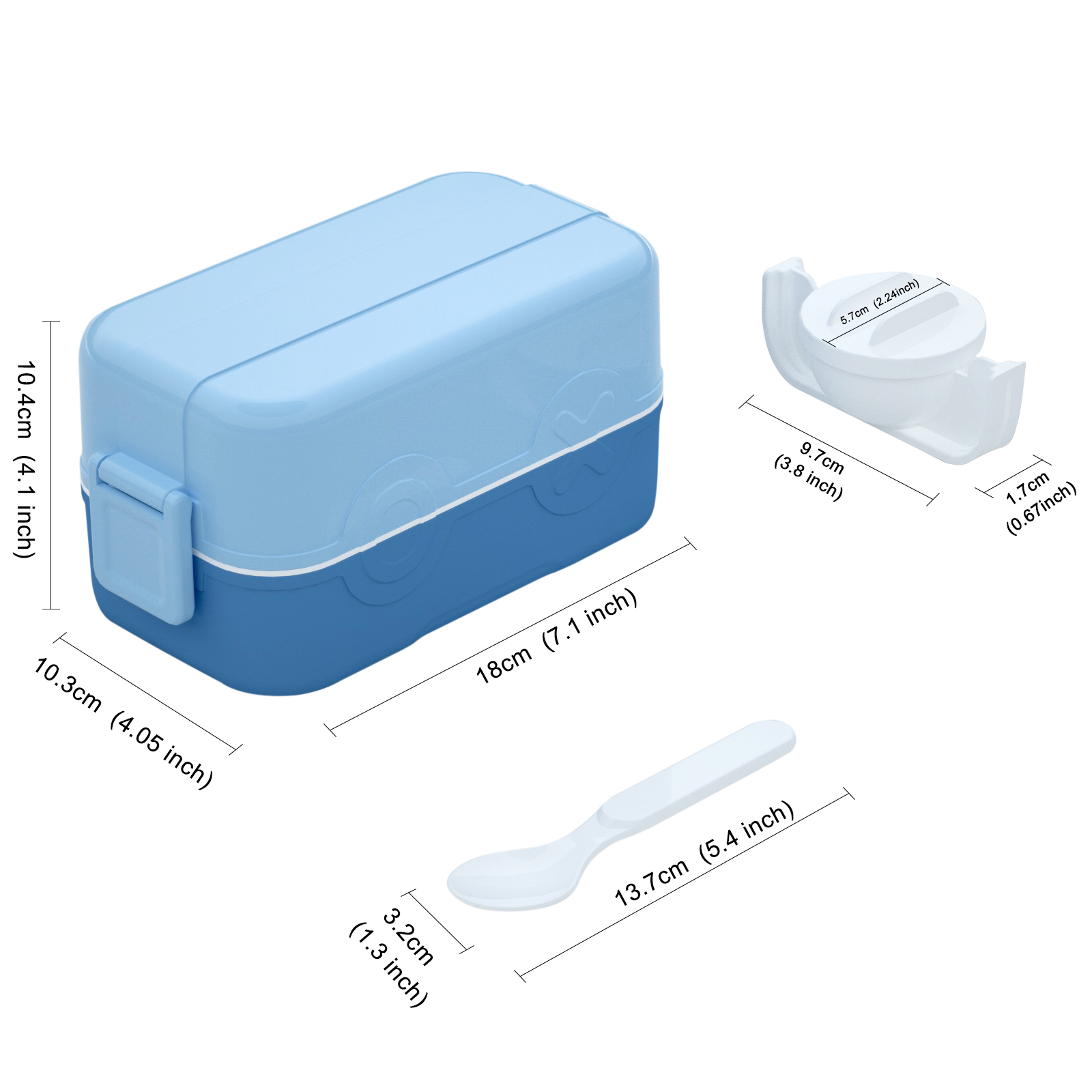 BPA-Free Bento Box Lunch Box Leak-Proof 3 Compartments Bento Box Kit With Detachable Divider