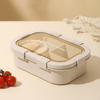 Wheat Fiber Children Meal Prep Container 3 Compartment Design Lunch Bento Box for School