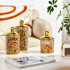 Luxury Gold PP Plastic Modern Airtight Food Storage Container Kitchen Spice Organizer Canister Snack Candy Jar Set