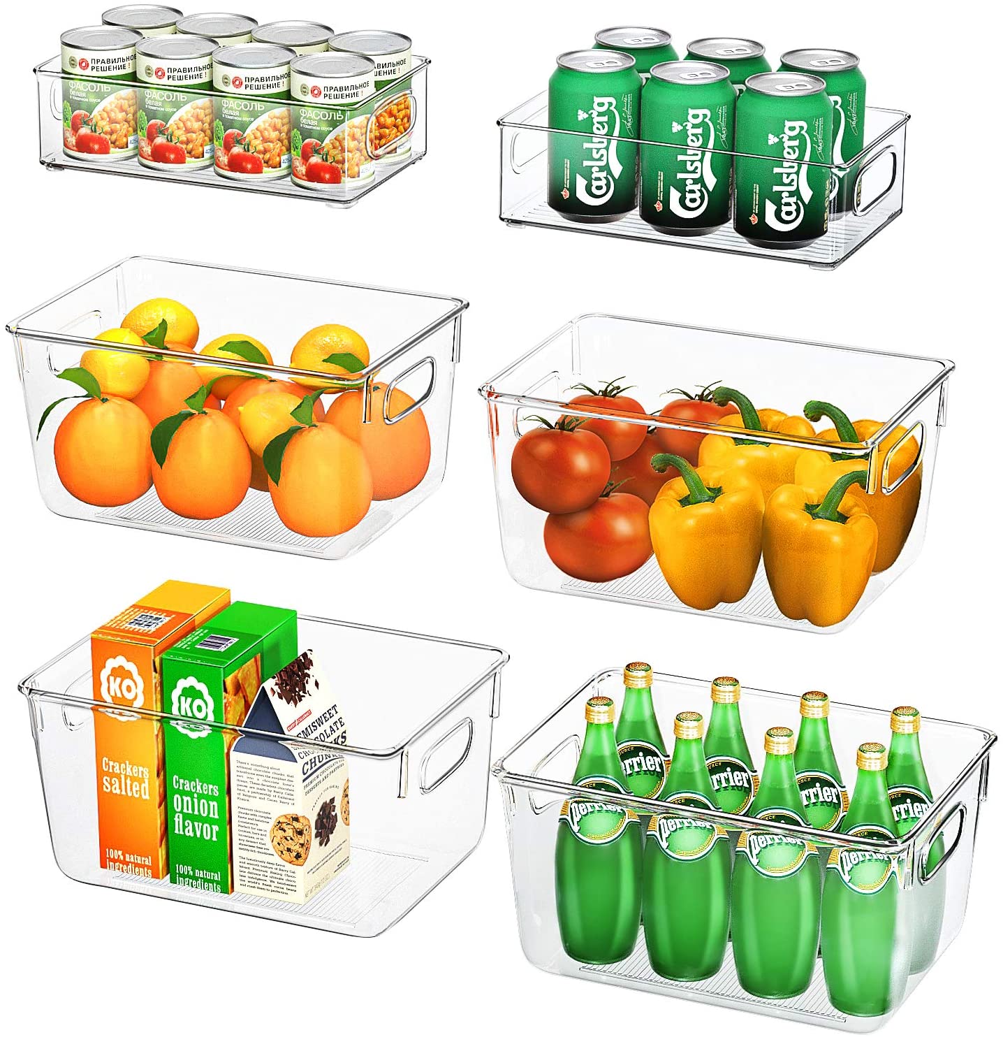 Refrigerator Storage Boxes & Bins Set of 6 Pcs