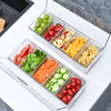 Kitchen Refrigerator Plastic Organizer Bins With Lid Stackable Clear Produce Storage Bins