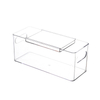 Classic Desktop Drawer Storage Box with Built-in Partition Transparent PET Plastic Container for Home
