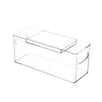 Classic Desktop Drawer Storage Box with Built-in Partition Transparent PET Plastic Container for Home