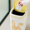 Cartoon Animal Design Large Rectangular Foot Pedal PP Trash Can High-Colored Lid Open Top Home Storage
