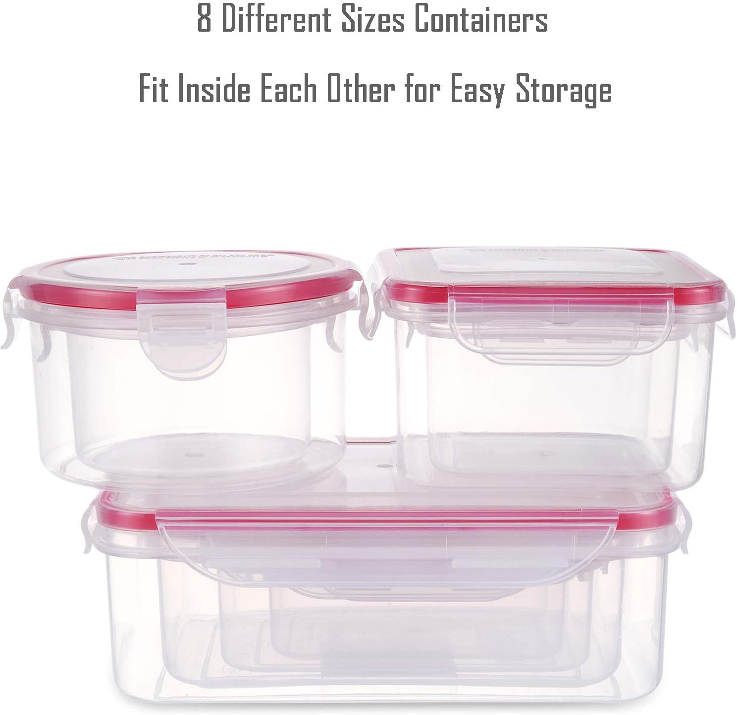 Food Storage Containers with Lids BPA Free Plastic Airtight Meal Prep Containers for Lunch
