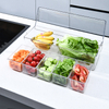 Kitchen Refrigerator Plastic Organizer Bins With Lid Stackable Clear Produce Storage Bins