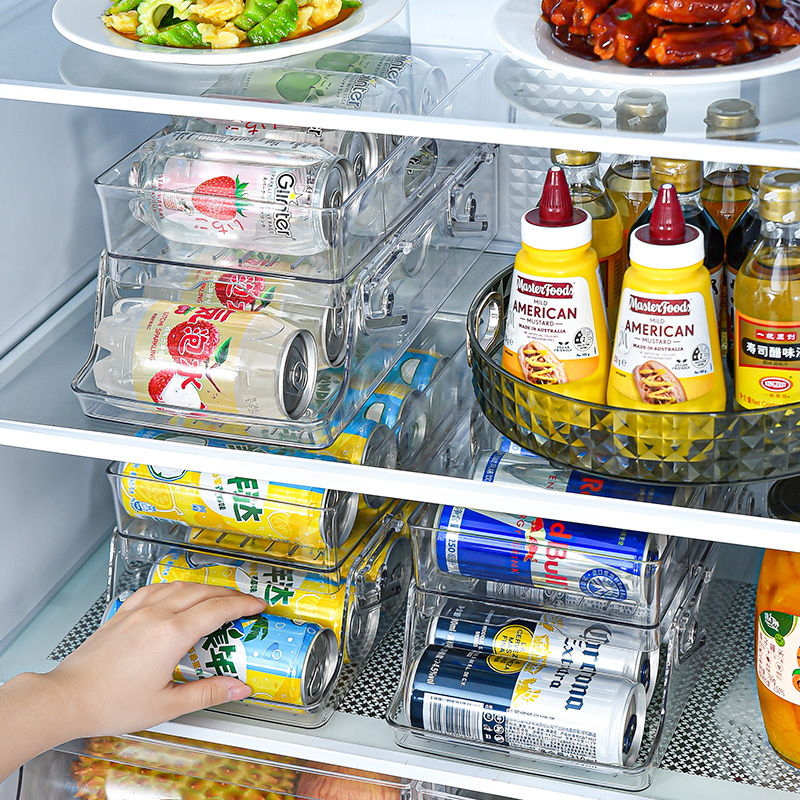 Refrigerator Organizer Bins Soda Can Dispenser Drink Organizer For Fridge