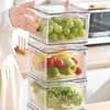 Modern Double-Layer Plastic Transparent Large Capacity Refrigerator Vegetable Fruit Drain Storage Box Basket