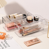 Classic Desktop Drawer Storage Box with Built-in Partition Transparent PET Plastic Container for Home
