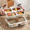 BPA-Free Bento Box Lunch Box Leak-Proof 3 Compartments Rectangle Shape Portable Travel-Friendly