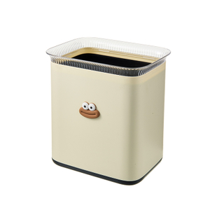 Modern Open Top Rectangular Plastic Trash Can with Big Size for Home Use Living Room Bedroom Kitchen Bathroom