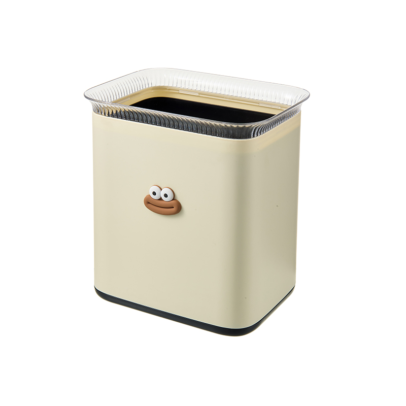 Modern Open Top Rectangular Plastic Trash Can with Big Size for Home Use Living Room Bedroom Kitchen Bathroom