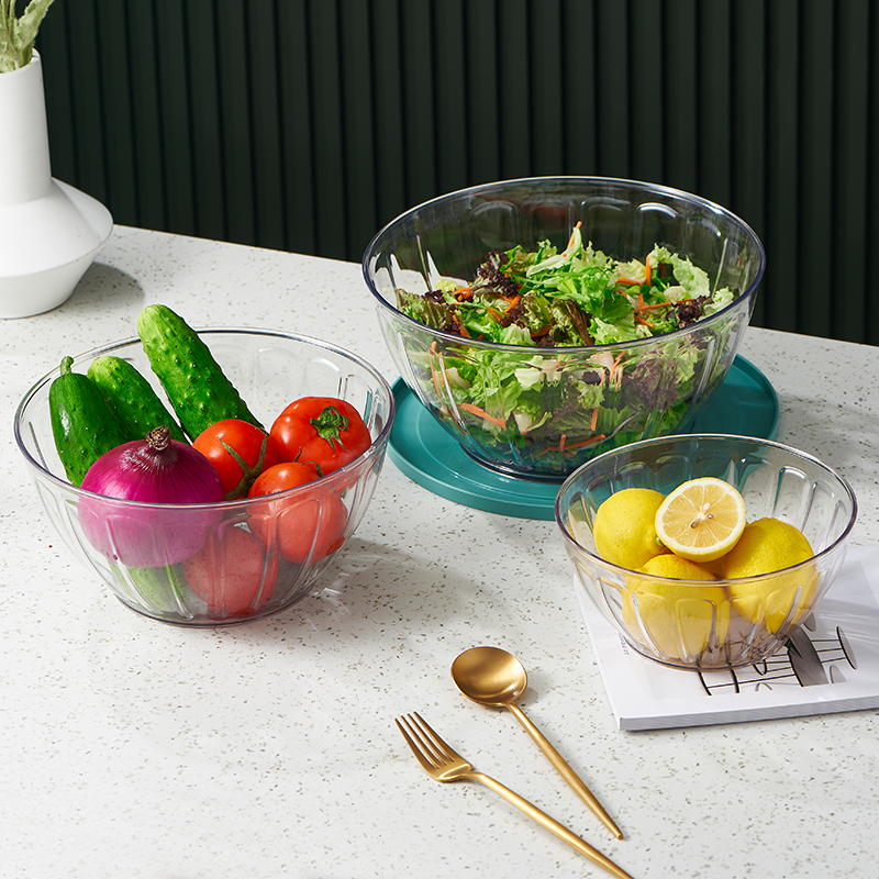 Small Clear Serving Bowls,PET Salad Mixing Bowls