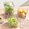 Modern Double-Layer Plastic Transparent Large Capacity Refrigerator Vegetable Fruit Drain Storage Box Basket
