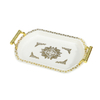 3pcs Light Luxury White Gilded Edge Dry Fruit Tray Set for Home Living Room Coffee Table