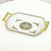 3pcs Light Luxury White Gilded Edge Dry Fruit Tray Set for Home Living Room Coffee Table