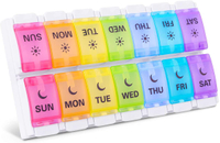 Colorful Small 7 Day Portable Weekly Pill Box Dispenser Organizer