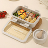 Wheat Fiber Children Meal Prep Container 3 Compartment Design Lunch Bento Box for School