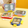 Cute Design Bento Box for Kids Children With 3 Compartment, Portable Plastic Lunch Box BPA Free