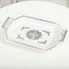 3pcs Light Luxury White Gilded Edge Dry Fruit Tray Set for Home Living Room Coffee Table