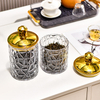 Luxury Gold PP Plastic Modern Airtight Food Storage Container Kitchen Spice Organizer Canister Snack Candy Jar Set