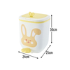 Cartoon Animal Design Large Rectangular Foot Pedal PP Trash Can High-Colored Lid Open Top Home Storage