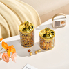 Luxury Gold PP Plastic Modern Airtight Food Storage Container Kitchen Spice Organizer Canister Snack Candy Jar Set
