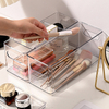 Classic Desktop Drawer Storage Box with Built-in Partition Transparent PET Plastic Container for Home